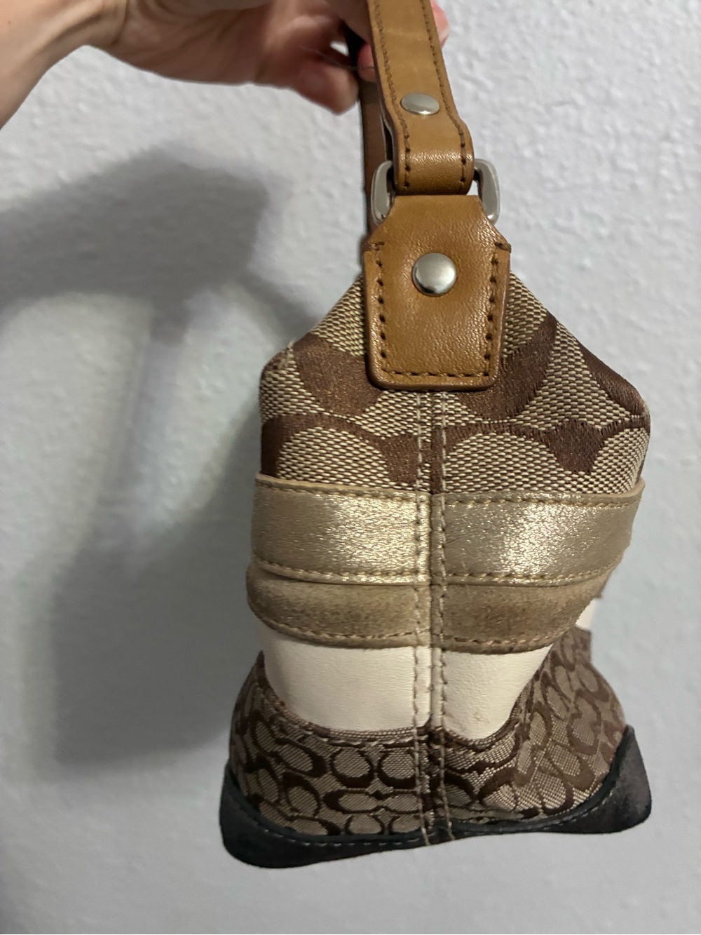 Coach Multi-Tone Tan Signature Canvas Shoulder Bag - Picture 4 of 4